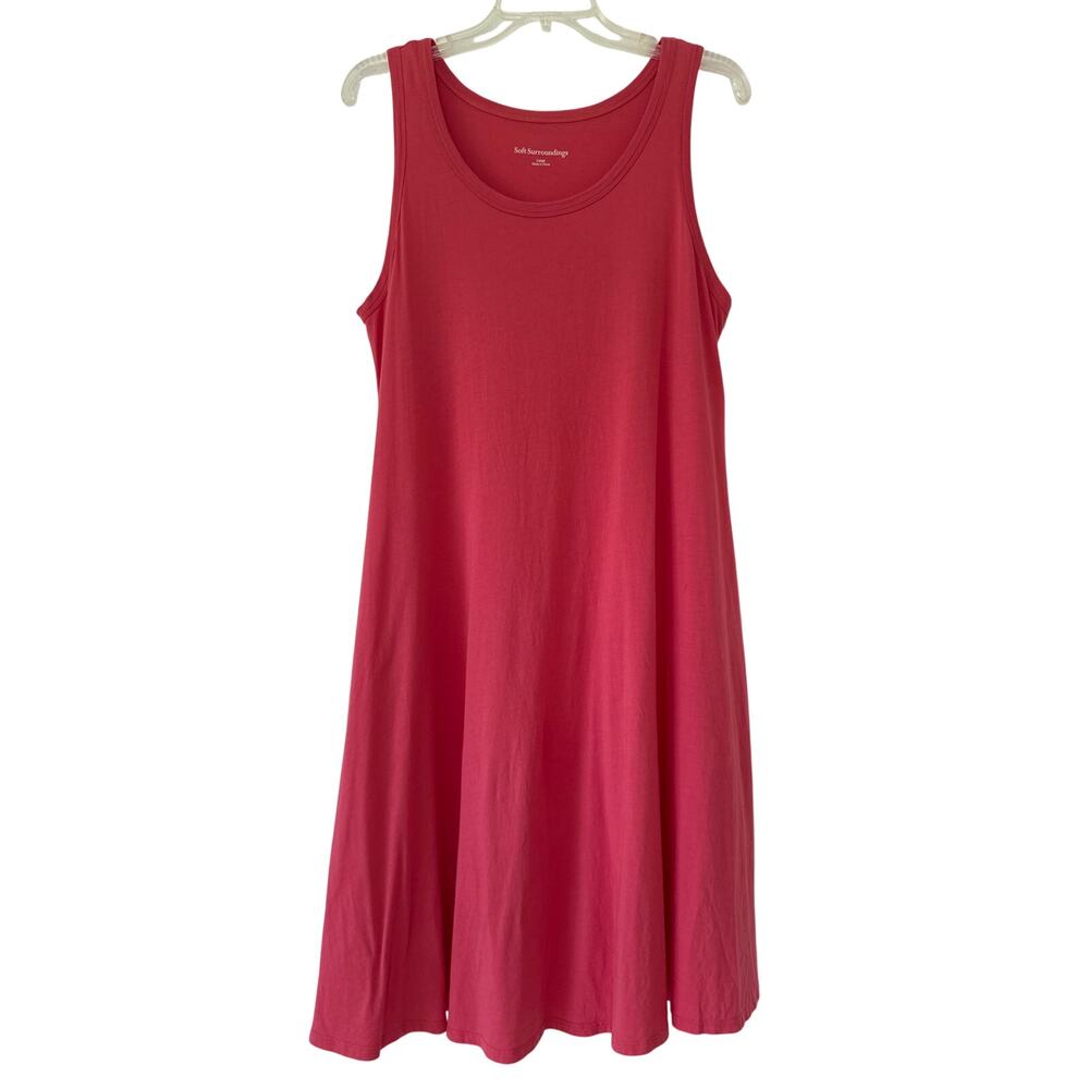 Soft Surroundings, Large T-shirt Tank Dress With Pockets in a Pretty Coral Color